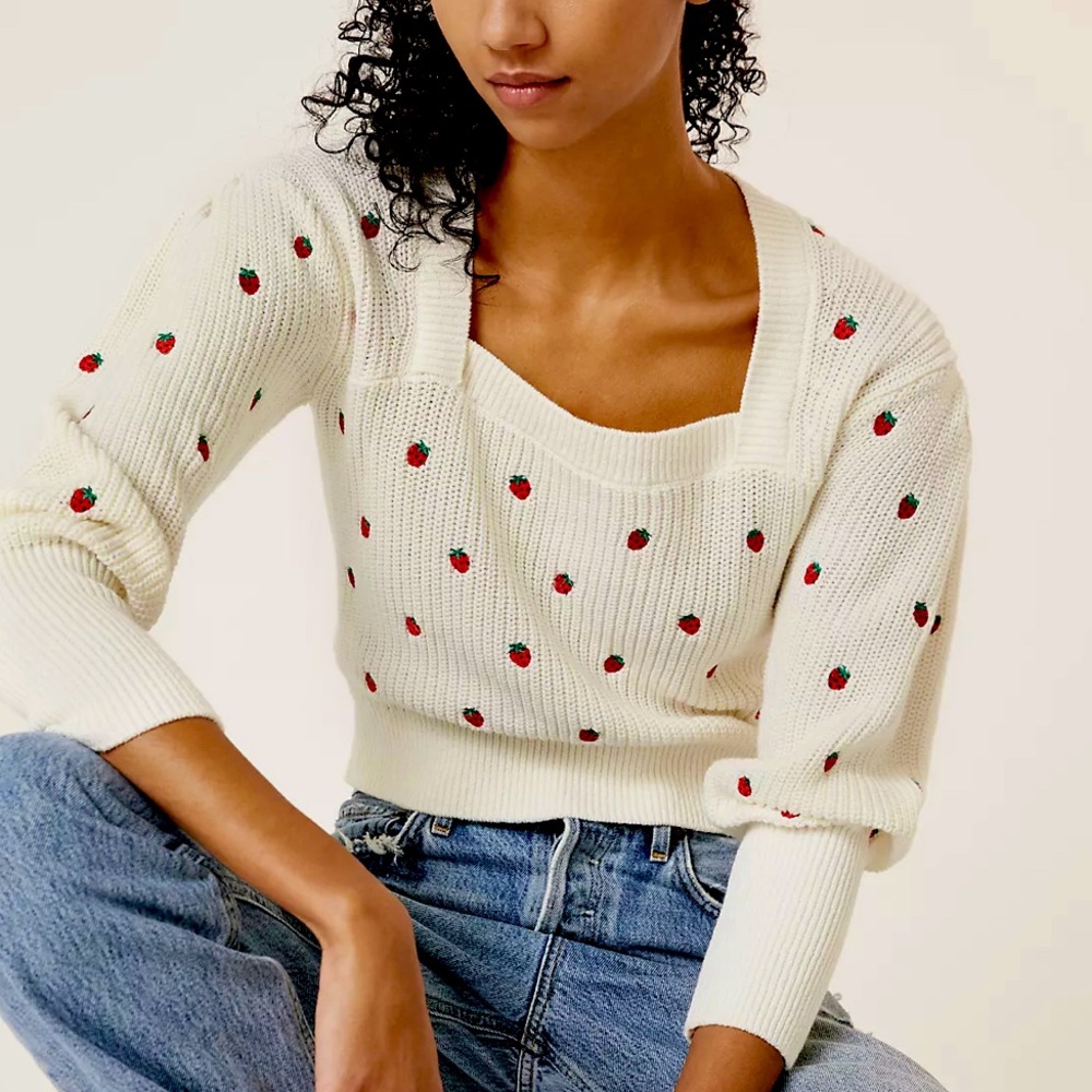 Anthropologie Maeve Embroidered Sweater Top - NWT